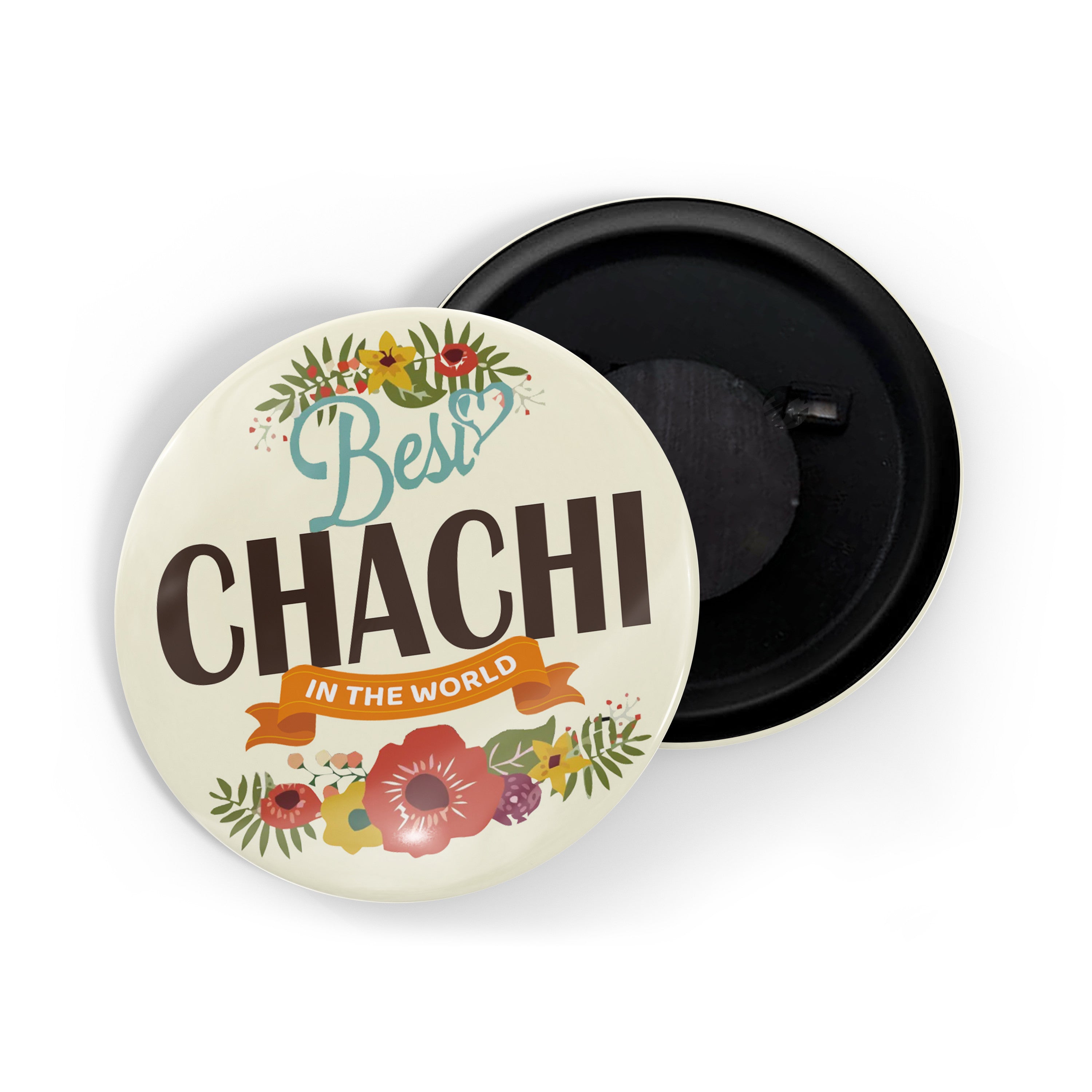 dhcrafts Fridge Magnet Multicolor Best Chachi In The World Glossy Finish Design Pack of 1 (58mm)